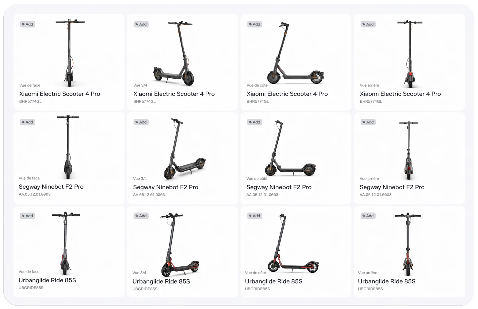 3D bikes catalog overview