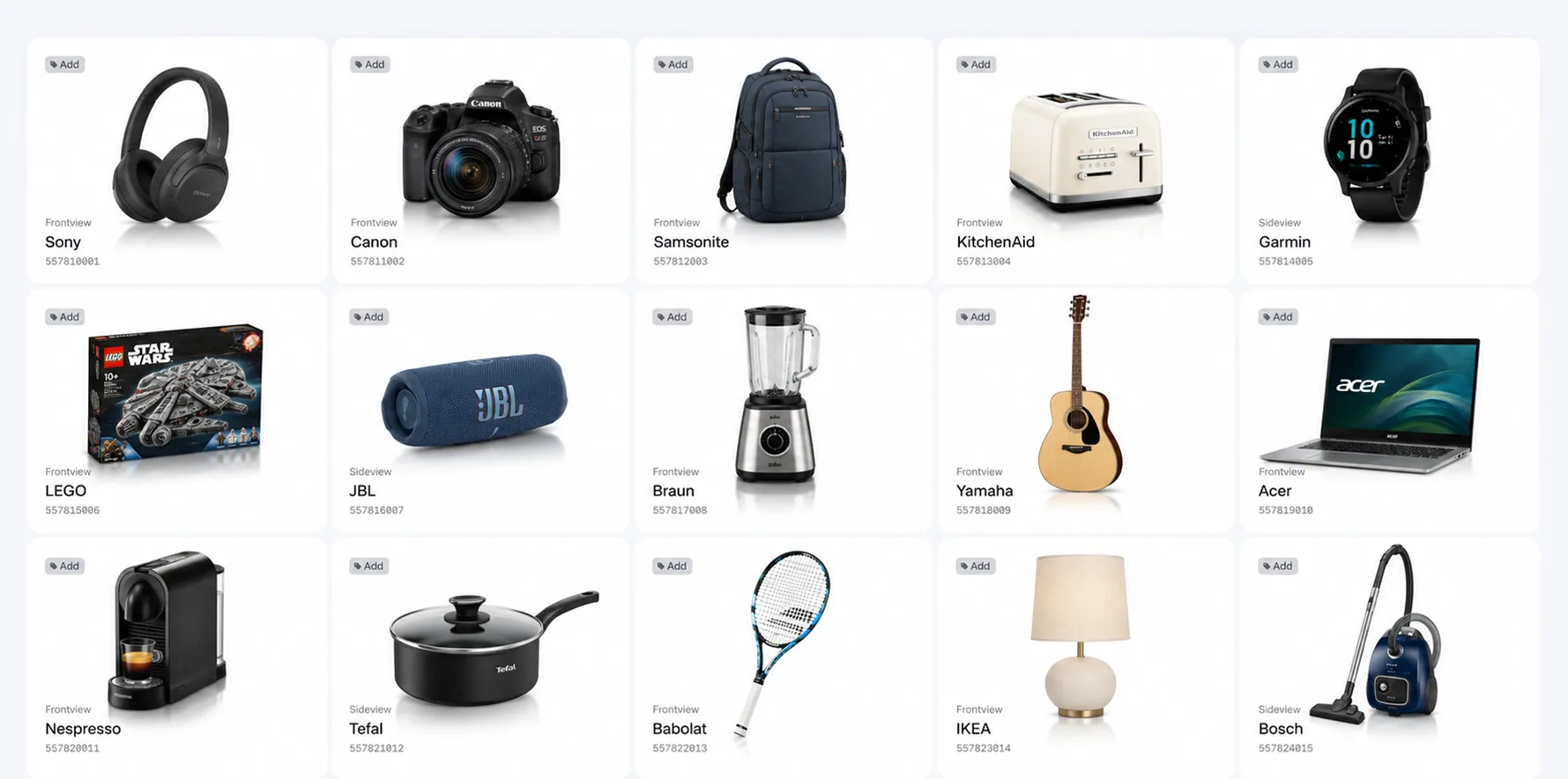 3D production pipeline — catalog overview with multiple product layouts