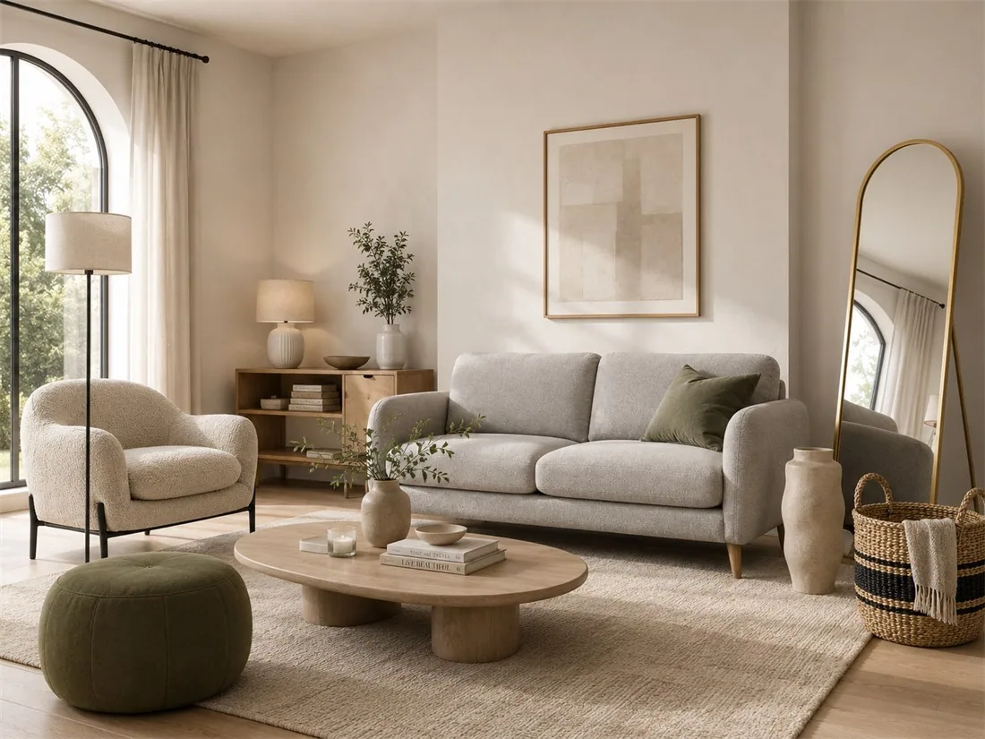 3D living-room scene built from furniture models